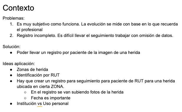 Google Doc con descripción del contexto del proyecto