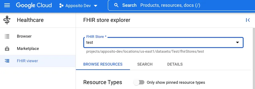 Seleccionar FHIR viewer